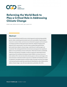 Reforming the World Bank to Play a Critical Role in Addressing Climate Change