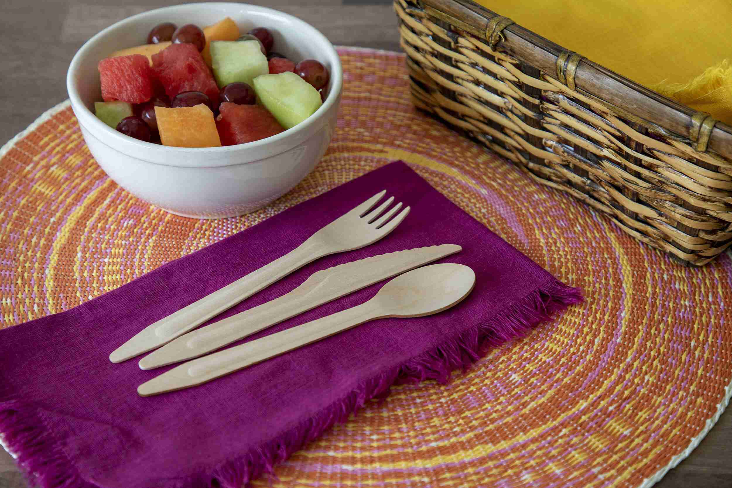 Wooden cutlery made from certified birch wood