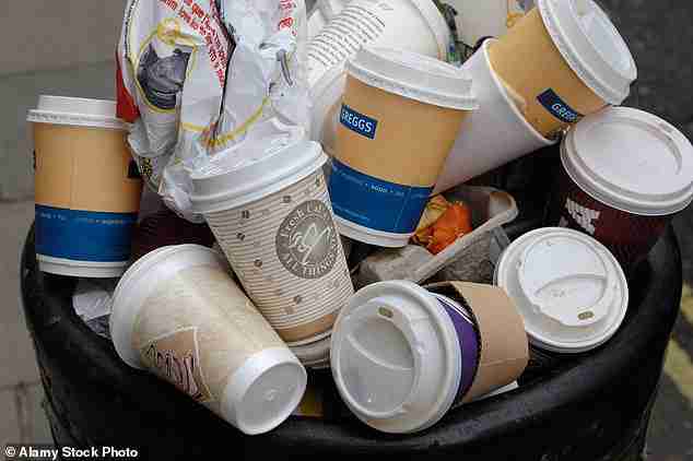 Supposedly eco-friendly paper coffee cups are just as toxic as plastic ones and may be linked to birth defects and other health problems - a week after similar finding with disposable straws