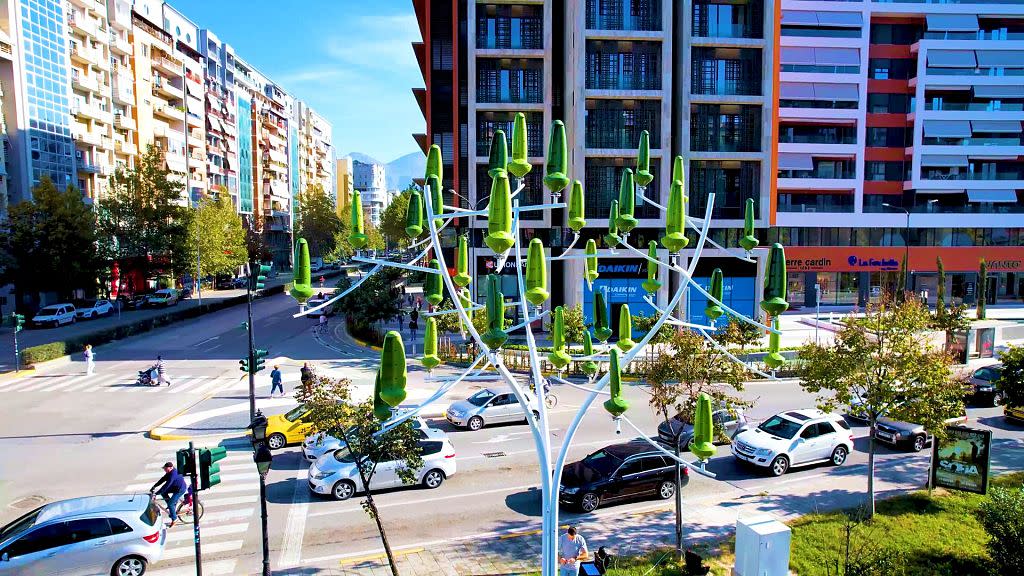 Could ‘wind trees’ with micro turbines be a solution to green energy in tight urban spaces?