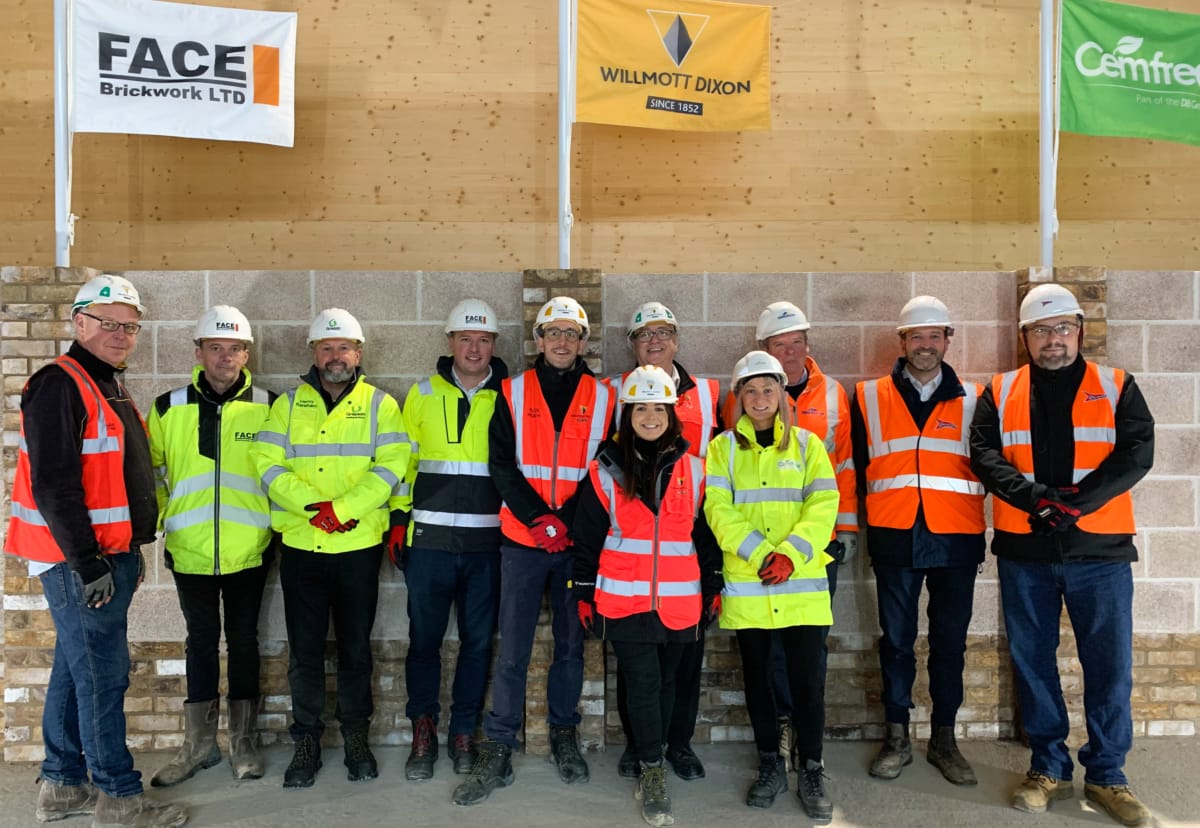 Construction firms co-operate on green wall