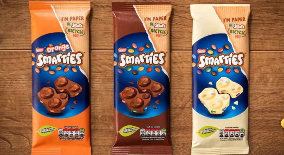 Nestle launches three new Smarties bars with eco-friendly packaging