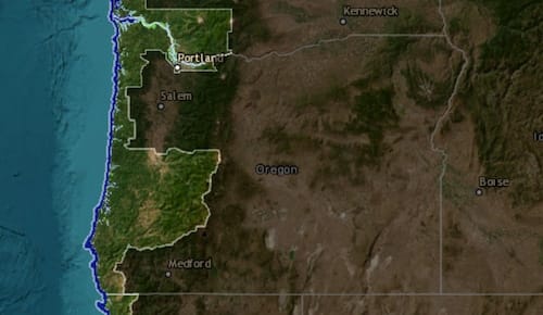 Map shows where Oregon will be underwater as climate changes and temperatures rise