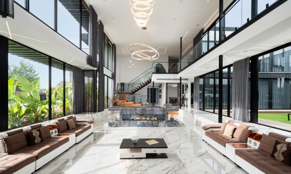 Vibrant Geometric Shapes Made of Linear Lights Dominate This Australian Home