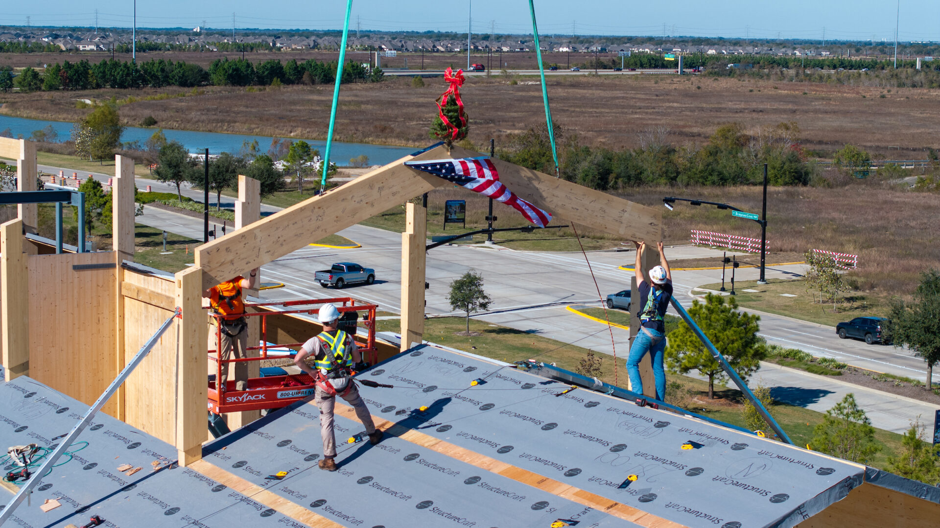 Mass Timber Office Building Tops Out