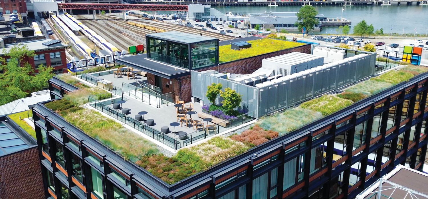 Blue and green roofs use many kinds of geosynthetics