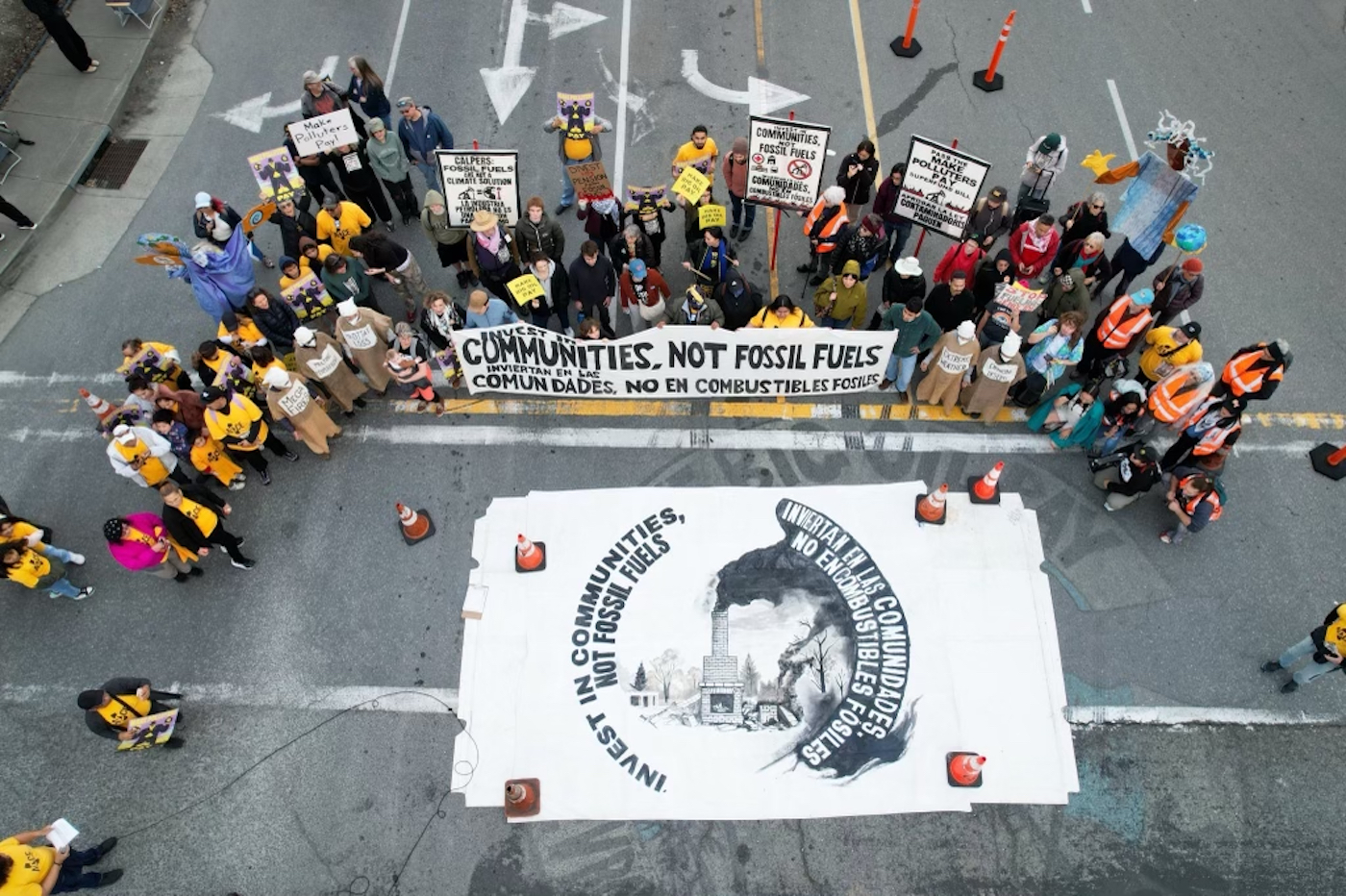 Climate Change News 2 Protest Painting Calls Out Fossil Fuel Industry’s Role in LA Fires